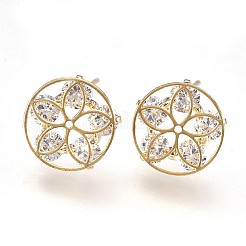 Brass Stud Earrings&nbsp;EJEW-P155-02G-NF
