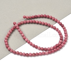 Natural Rhodonite Round Bead Strands&nbsp;G-G735-09-4mm