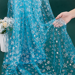 Snowflake Pattern Nylon Mesh Fabric&nbsp;DIY-WH0581-11C