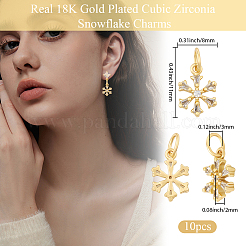 10Pcs Rack Plating Brass Micro Pave Clear Cubic Zirconia Pendants&nbsp;KK-BBC0021-55