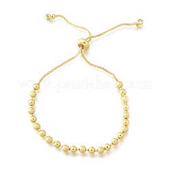 Brass Round Beads Slider Bracelets for Women&nbsp;BJEW-D317-13A-G