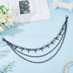 1Pc Unisex Rivet Alloy 3 Layered Waist Chain Belts&nbsp;AJEW-CY0002-26EB