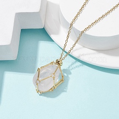 Crystal Cage Holder Necklace&nbsp;NJEW-JN04588