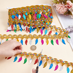 Polyester Colorful Tassel Lace Trim&nbsp;SRIB-WH0011-308A