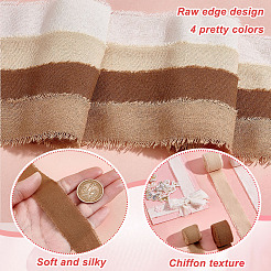 4 Rolls 4 Colors Cotton Frayed Ribbons&nbsp;OCOR-PH0005-71