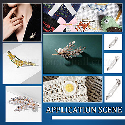 100Pcs 5 Style 304 Stainless Steel Pin Brooch Findings&nbsp;STAS-UN0045-21