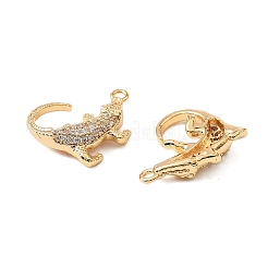 Brass Micro Pave Cubic Zirconia Pendants&nbsp;KK-K351-66G