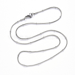 Non-Tarnish 304 Stainless Steel Round Snake Chain Necklace&nbsp;NJEW-S420-009B-P