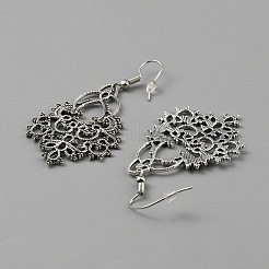 3 Pair 3 Style Tibetan Style Alloy Geometry Dangle Earrings for Women&nbsp;EJEW-WH0047-70C
