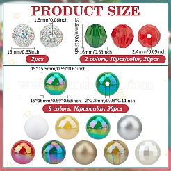 DIY Christmas Round Acrylic & Polymer Clay Pave Rhinestone Beads Findings Kits&nbsp;DIY-PH0033-16