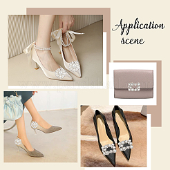 AHADEMAKER 4Pcs 2 Style Detachable Alloy Crystal Rhinestone Shoe Buckle Clips&nbsp;FIND-GA0002-15