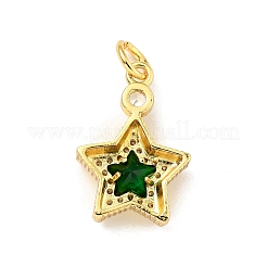 Rack Plating Brass Micro Pave Cubic Zirconia Pendants&nbsp;KK-G394-06G