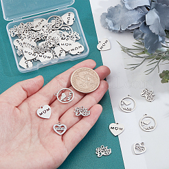 48Pcs 4 Style 304 Stainless Steel Charms&nbsp;STAS-UN0032-26