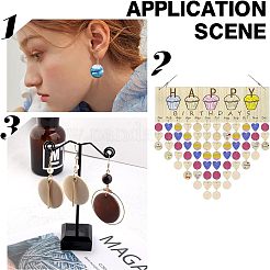 96Pcs 5 Style Natural Wood Circle Pendants&nbsp;WOOD-NB0001-83