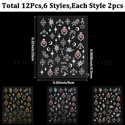 12 Sheets 6 Colors PET Nail Art Stickers Decals&nbsp;MRMJ-SP0001-10