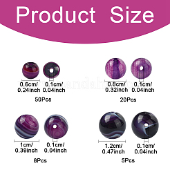 4 Styles Natural Striped Agate/Banded Agate Beads Strands&nbsp;G-YW0001-85