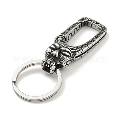 Tibetan Style 316 Surgical Stainless Steel Fittings with 304 Stainless Steel Key Ring&nbsp;FIND-Q101-07AS-01