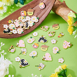 44Pcs 11 Styles Alloy and Enamel Pendants&nbsp;ENAM-TA0003-60