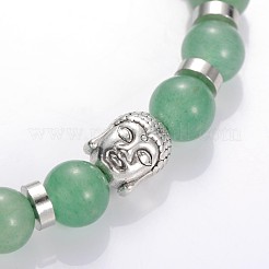 Buddha Head Gemstone Beaded Stretch Bracelets&nbsp;BJEW-JB01864-02