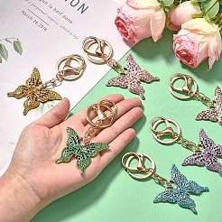 Butterfly Alloy Rhinestone Keychain&nbsp;KEYC-YW00114-01
