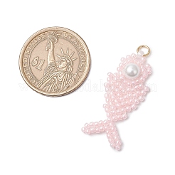Glass Seed Beaded Fish Pendants&nbsp;PALLOY-MZ00666-01