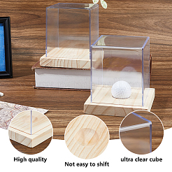 Acrylic Baseball Display Cases with Wooden Base&nbsp;ODIS-WH0081-16