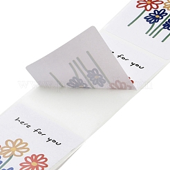 200Pcs Rectangle with Flower Here for You Theme Paper Self-Adhesive Stickers&nbsp;AJEW-S084-02E