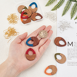 DIY Two Tone Teardrop Pendant Earrings Making Kit&nbsp;DIY-OC0008-16