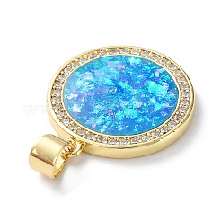 Rack Plating Brass Micro Pave Cubic Zirconia Pendants&nbsp;KK-C041-26G