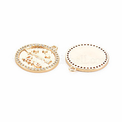 Brass Micro Pave Clear Cubic Zirconia Pendants&nbsp;KK-S364-264