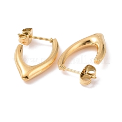 Ion Plating(IP) 304 Stainless Steel V-shape Stud Earrings&nbsp;EJEW-G293-26G