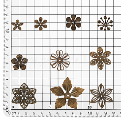 200Pcs 10 Styles Tibetan Style Iron Bead Caps&nbsp;IFIN-PH0002-15