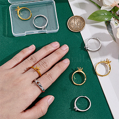 8Pcs 2 Colors Adjustable Brass Ring Components&nbsp;KK-WR0001-85