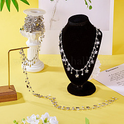 3M Handmade Rhinestone Flat Round Link Chains&nbsp;CHC-TA0001-36