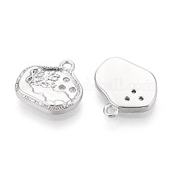 Brass Micro Pave Clear Cubic Zirconia Charms&nbsp;KK-N267-16P