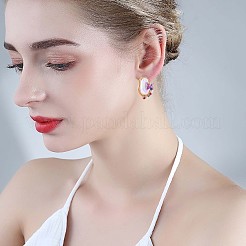 Shell Pearl with Acrylic Butterfly Stud Earrings&nbsp;JE973A