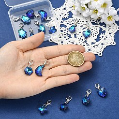 16Pcs 8 Styles Electroplated Glass Pendant Decorations&nbsp;HJEW-YW00361
