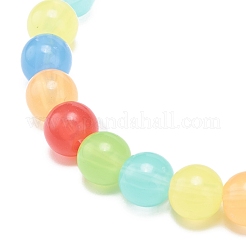 Imitation Jade Acrylic Round Beaded Stretch Bracelet for Women&nbsp;BJEW-JB08721-01