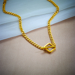 Rhombus Toggle 304 Stainless Steel Pendant Necklaces for Women&nbsp;FS-WG6DB9B-01