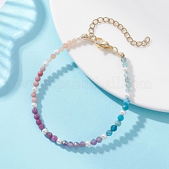 2Pcs 2 Styles Natural Ruby & Apatite & Sunstone & Rhodonite & Amethyst & Shell Pearl Beaded Bracelet Sets for Women2Pcs 2 Styles Natural Ruby & Apatite & Sunstone & Rhodonite & Amethyst & Shell Pearl Round Beaded Bracelet Sets for Women&nbsp;BJEW-JB13555