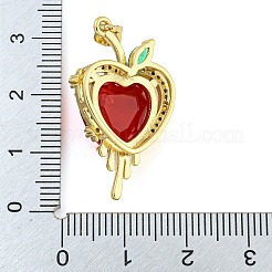 Rack Plating Brass Micro Pave Clear Cubic Zirconia Pendants&nbsp;ZIRC-L100-162G-09