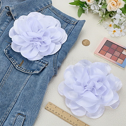 2Pcs Polyester Flower Iron Pins&nbsp;JEWB-FG0001-42B