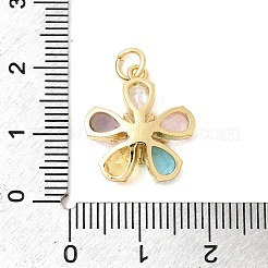 Brass Pave Clear Cubic Zirconia Pendants&nbsp;X-KK-G554-18G