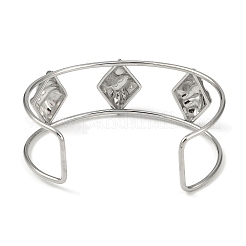 Non-Tarnish 304 Stainless Steel Wide Textured Open Cuff Bangles&nbsp;BJEW-Q348-05P-13
