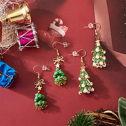 2 Pairs 2 Styles Glass Dangle Earrings&nbsp;EJEW-TA00700