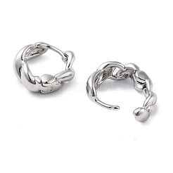 Brass Curly Hoop Earrings for Women&nbsp;EJEW-F347-01P-01