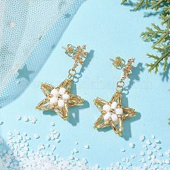 Glass Star Stud Earrings&nbsp;EJEW-MZ00256-04