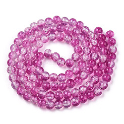 Transparent Crackle Baking Paint Glass Beads Strands&nbsp;DGLA-T003-01A-09