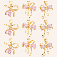 12Pcs 3 Style Brass Micro Pave Cubic Zirconia Pendants&nbsp;KK-BBC0019-52