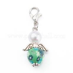 Handmade Flower Pattern Polymer Pendants&nbsp;HJEW-JM00424